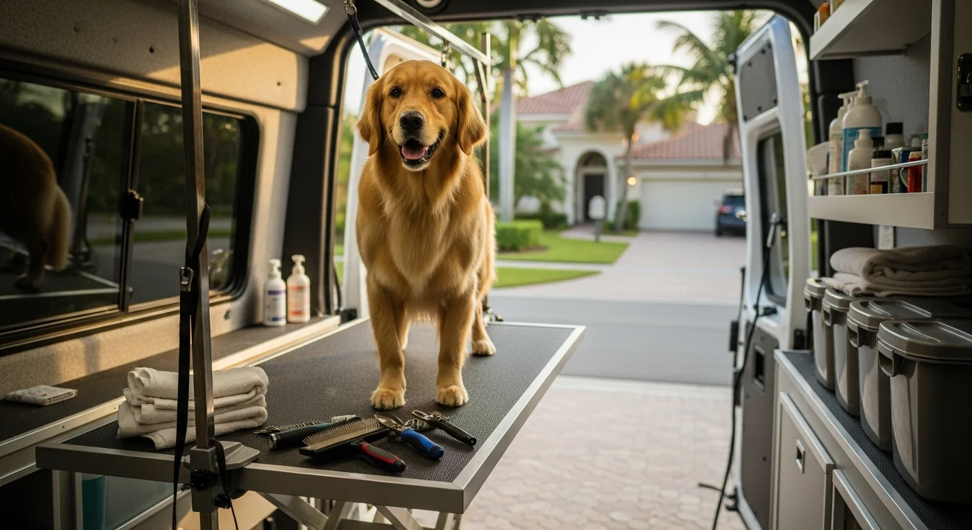 Mobile pet grooming service at home in South Florida